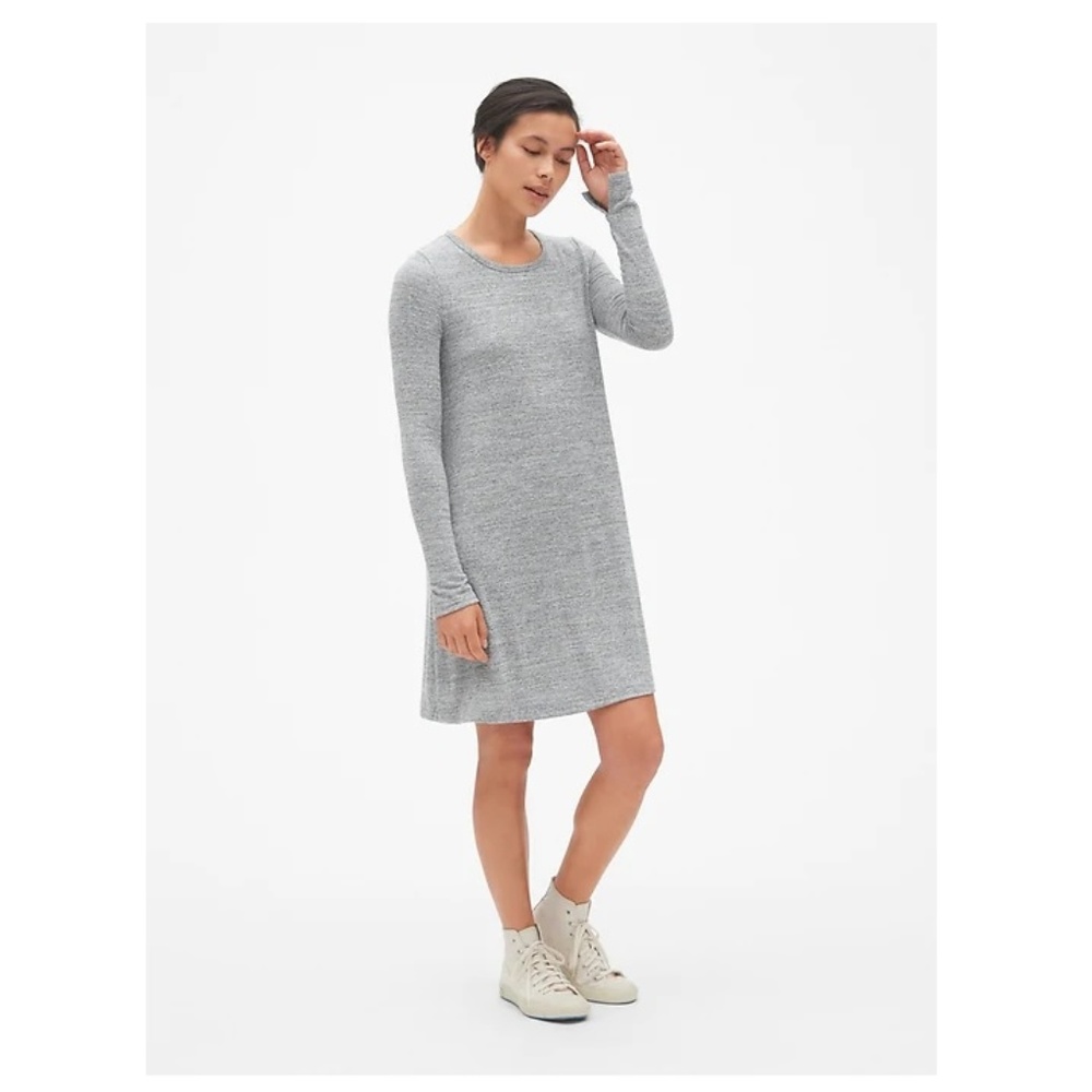 NWT Gap $60 Softspun T-Shirt Dress Sz L v200 - Picture 2 of 5